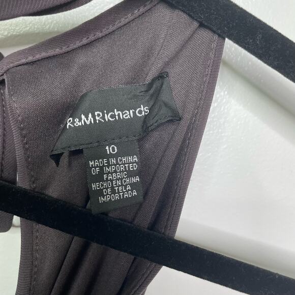 R&M‎ Richards Sleeveless Halter Neck Gown Dress Prom Bridesmaid Beaded Brown 10 - Picture 6 of 14